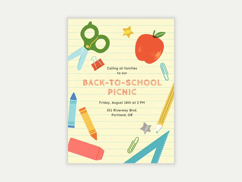 Bold School Supplies - school - Invitation
