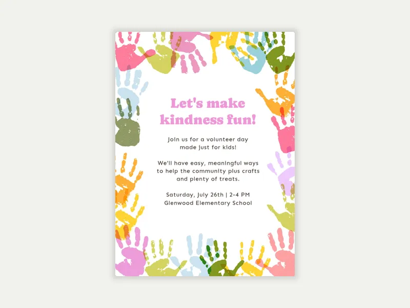 Helping Hand - volunteering - Invitation