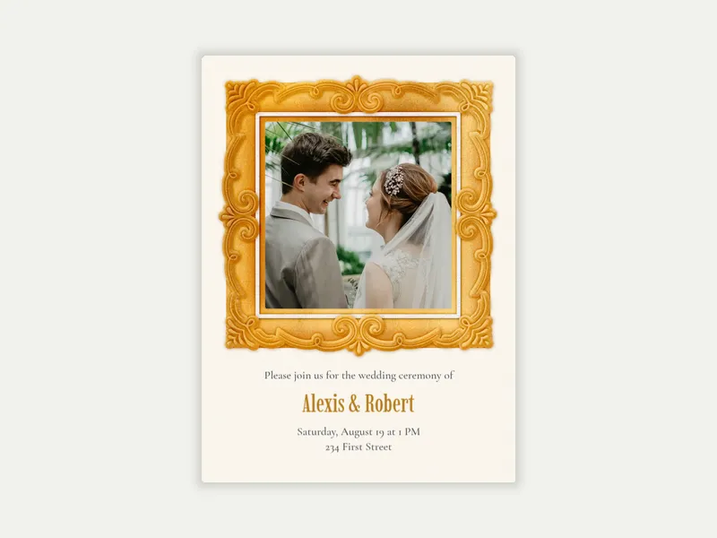 Gold Gallery Frame Invitation free template design