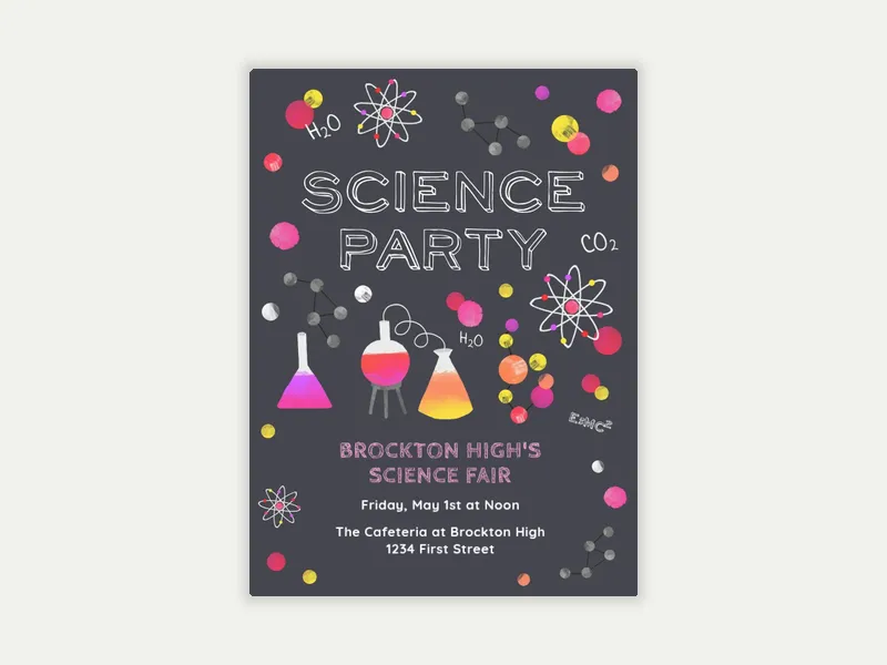 Science Party - school - Invitation