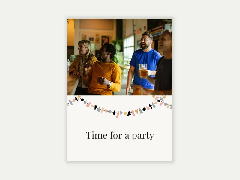 Confetti Bunting (Photo) Invitation free template design