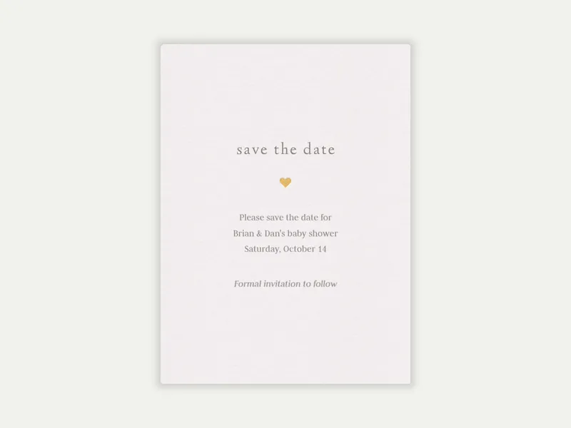 Tiny Gold Heart - baby_save_the_date - Invitation