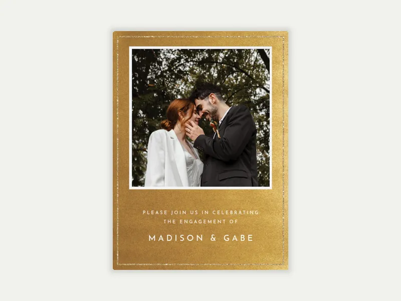 Festive Gold Metallic (Photo) Invitation free template design