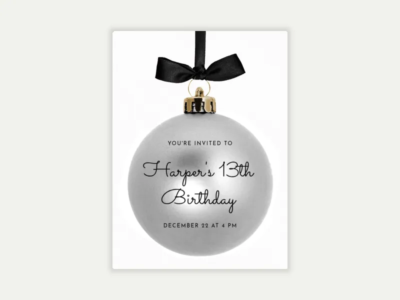 Dangling Ornament Invitation free template design