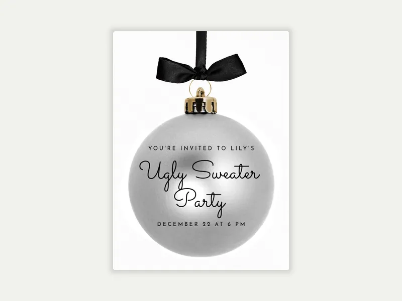 Dangling Ornament Invitation free template design