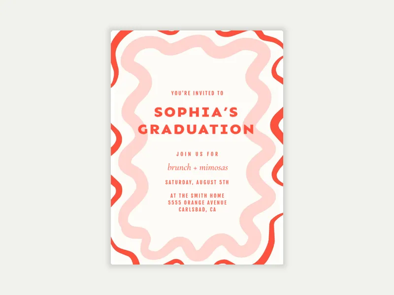 Groovy Waves - graduation - Invitation