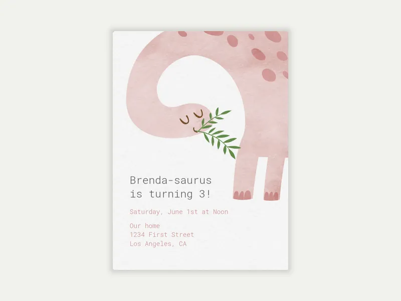 Brachiosaurus - kids_and_teens - Invitation