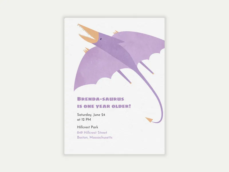 Pterodactyl - kids_and_teens - Invitation