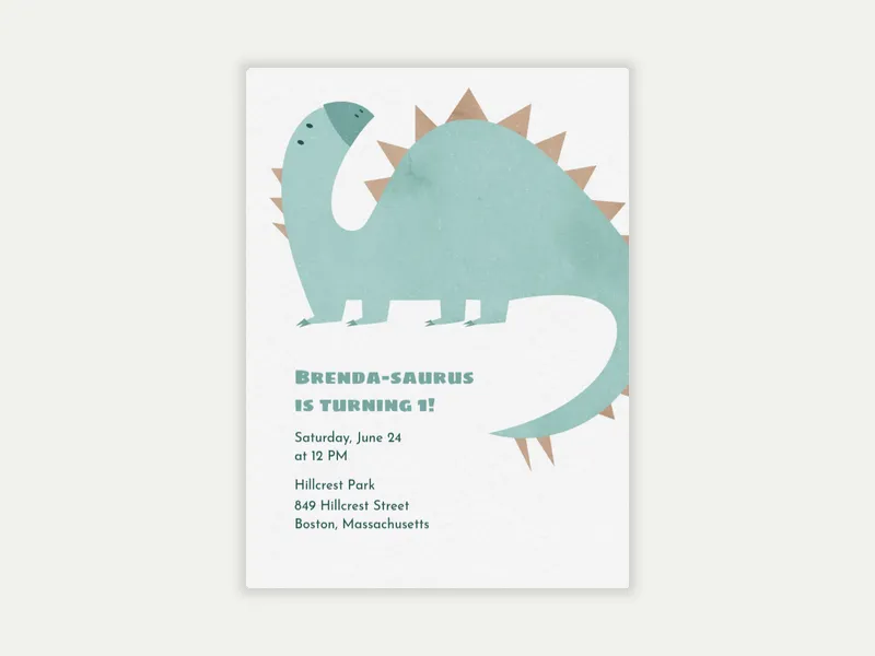 Dinosaur Pastels Invitation free template design