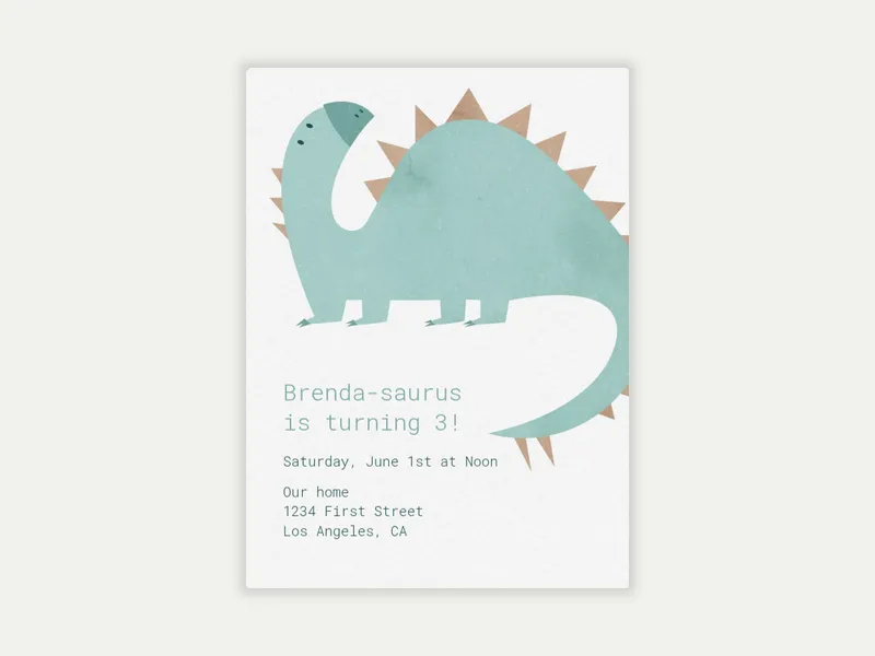 Dinosaur Pastels - 3rd_birthday - Invitation