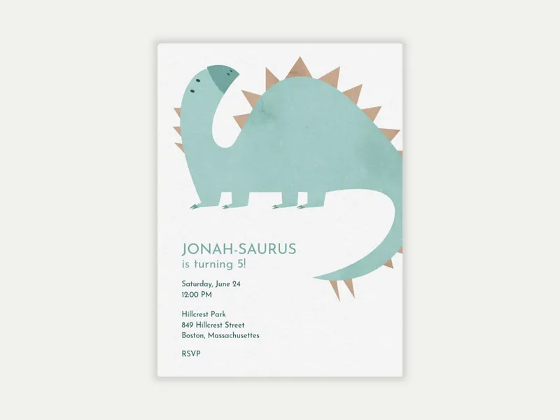 Dinosaur Pastels Invitation free template design
