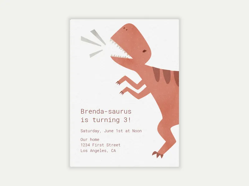 T-Rex - 3rd_birthday - Invitation