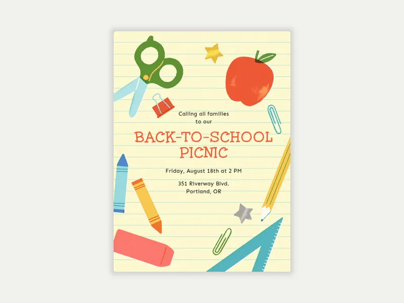 Bold School Supplies - back_to_school - Invitation