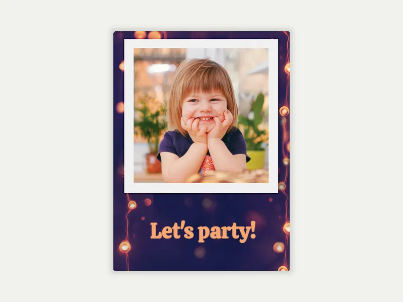 Styled String Lights (Photo) Invitation free template design