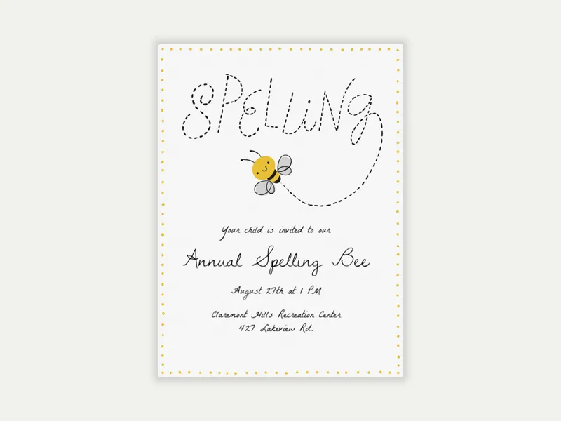Spelling Bee - featured - Invitation
