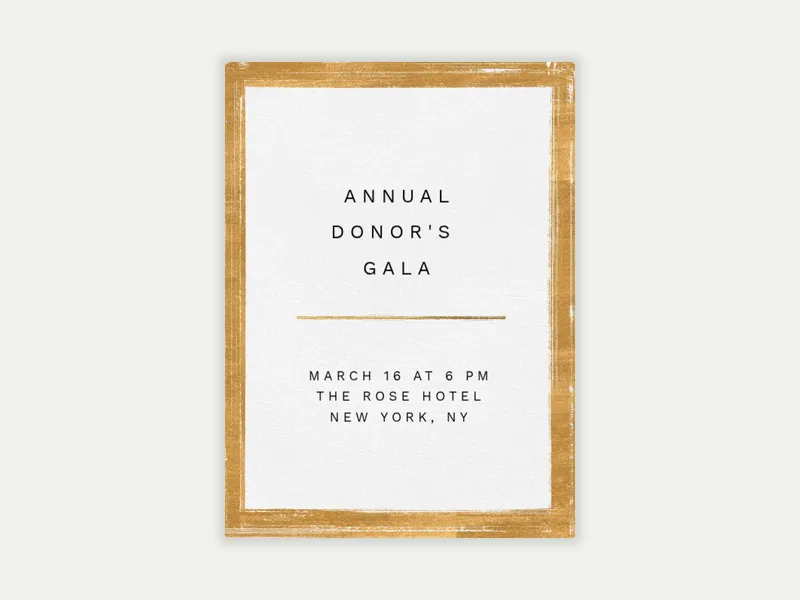 Minimalist Gold Brush Lines - babys_first - Invitation
