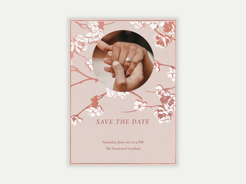 Apple Blooms - Save the Date (Photo) free template design