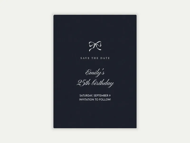 Foiled Ribbon - Save the Date free template design