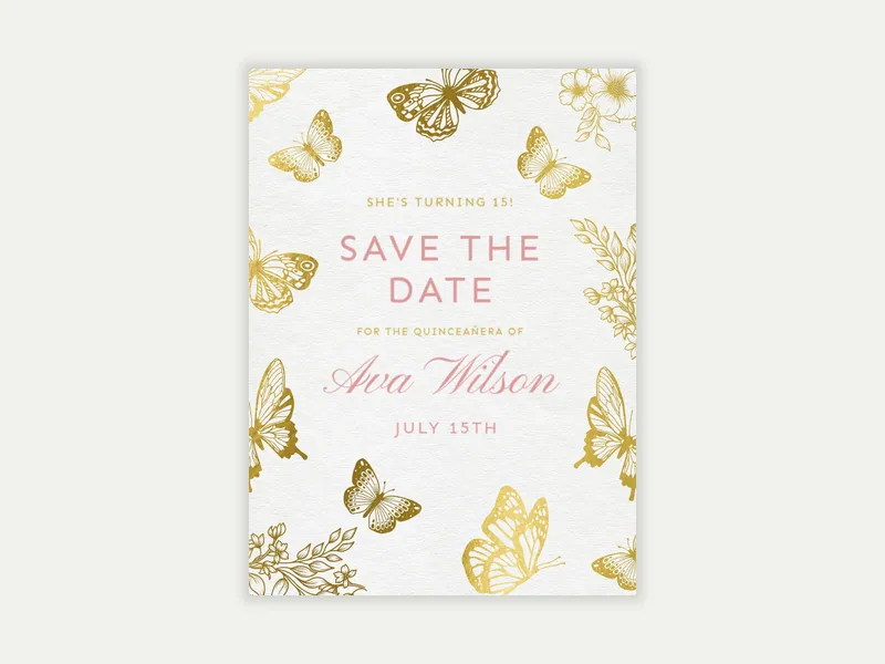 Butterfly Dreams - Save the Date free template design
