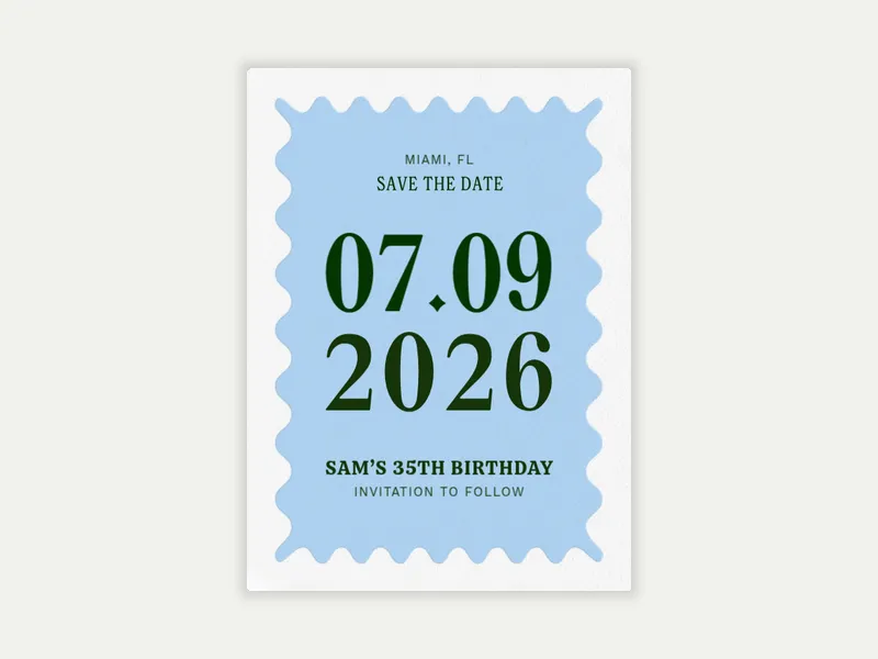 Ride the Waves - Save the Date free template design