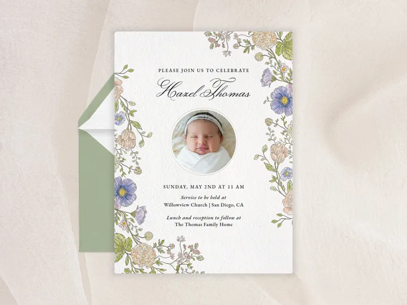 Forever Blossoms Invitation premium template design