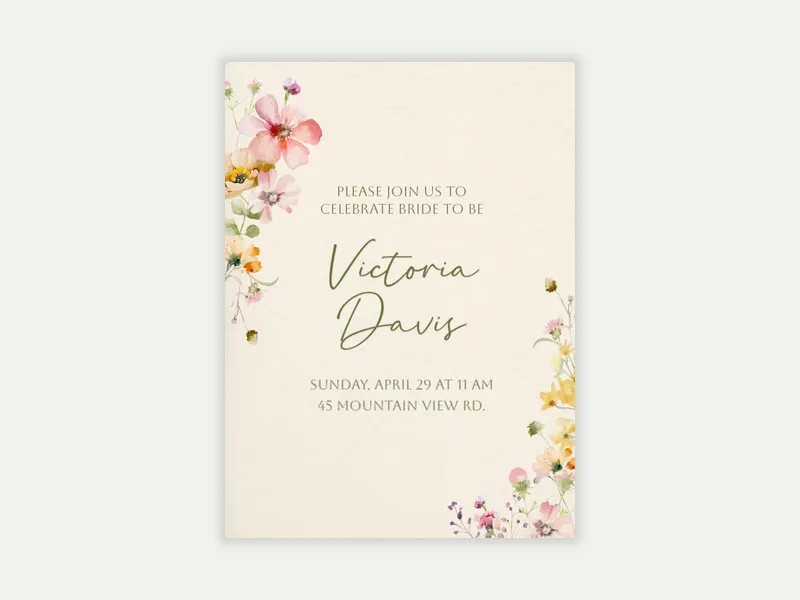 Wild Blush - floral - Invitation