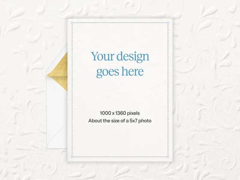 Upload Your Own Design (Embossed Foliage) Invitation premium template design