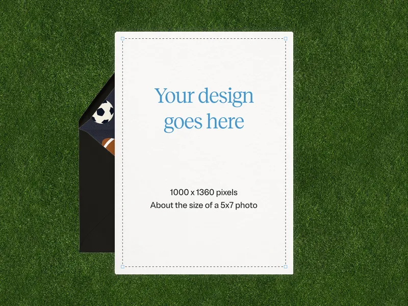 Upload Your Own Design (Sports Green) Invitation premium template design