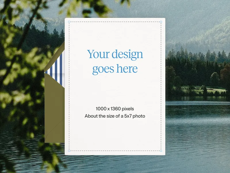 Upload Your Own Design (Serene Lake) Invitation premium template design