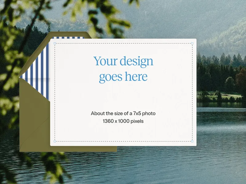 Upload Your Own Design (Serene Lake) Invitation premium template design