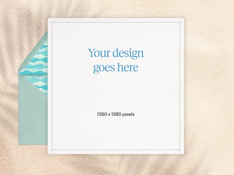 Upload Your Own Design (Sandy Beach) Invitation premium template design