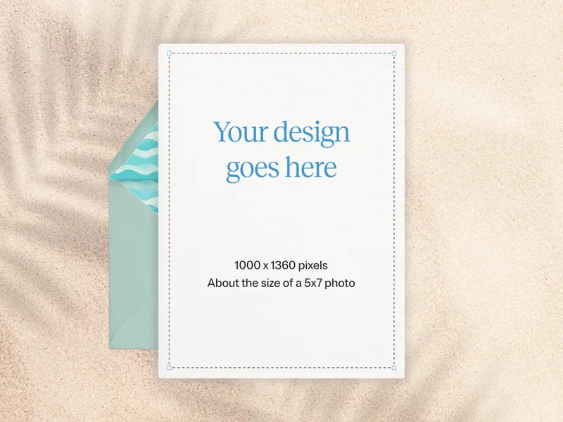 Upload Your Own Design (Sandy Beach) Invitation premium template design