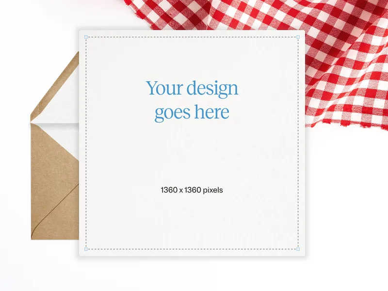 Upload Your Own Design (Red Gingham) Invitation premium template design