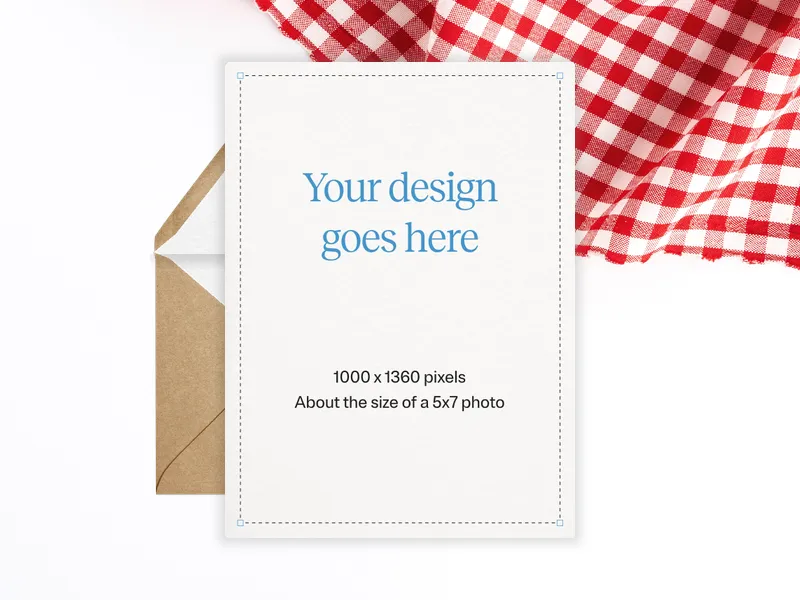 Upload Your Own Design (Red Gingham) Invitation premium template design