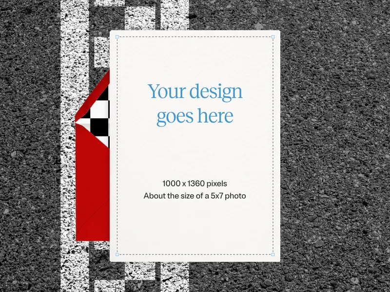 Upload Your Own Design (Racing Checkers) Invitation premium template design