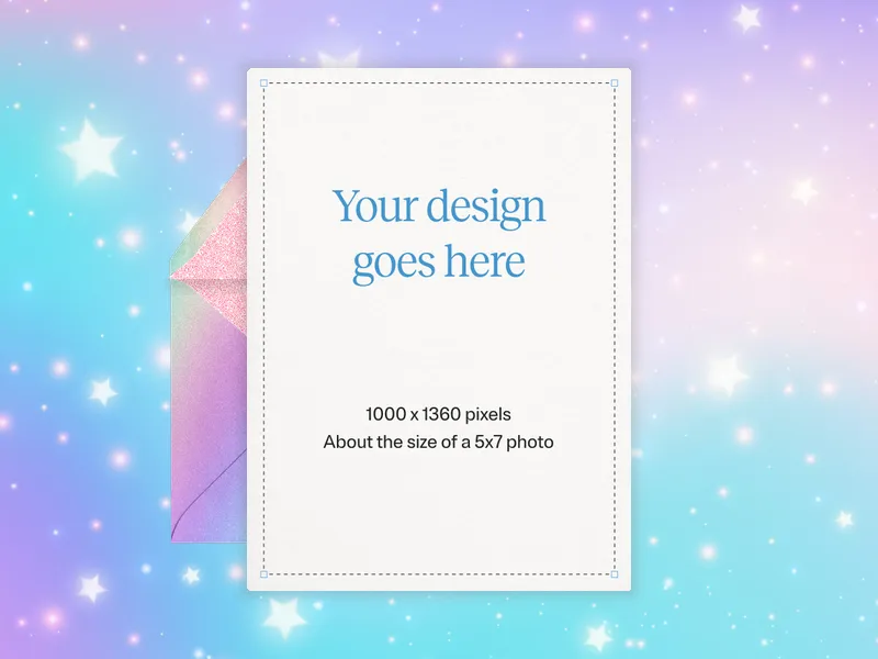 Upload Your Own Design (Pastel Galaxy) Invitation premium template design