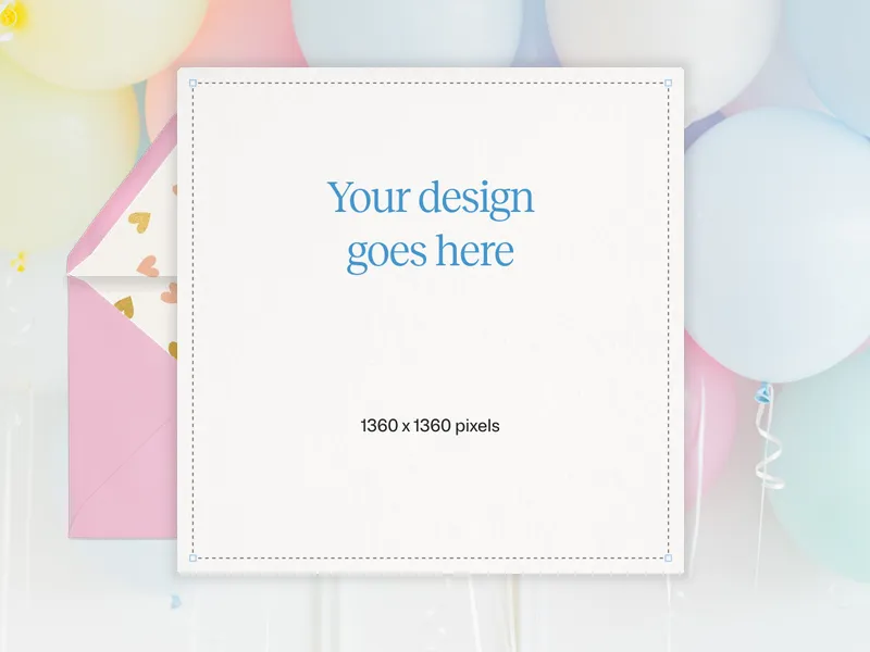Upload Your Own Design (Pastel Balloons) Invitation premium template design