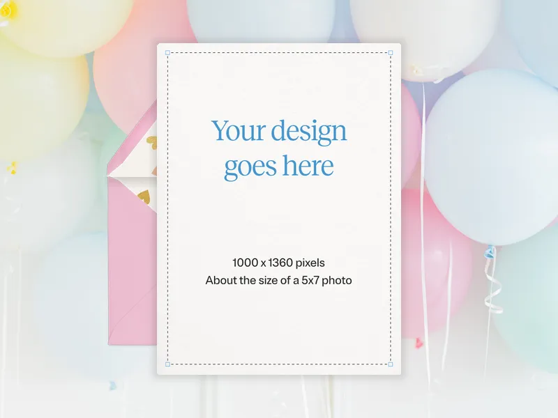 Upload Your Own Design (Pastel Balloons) Invitation premium template design