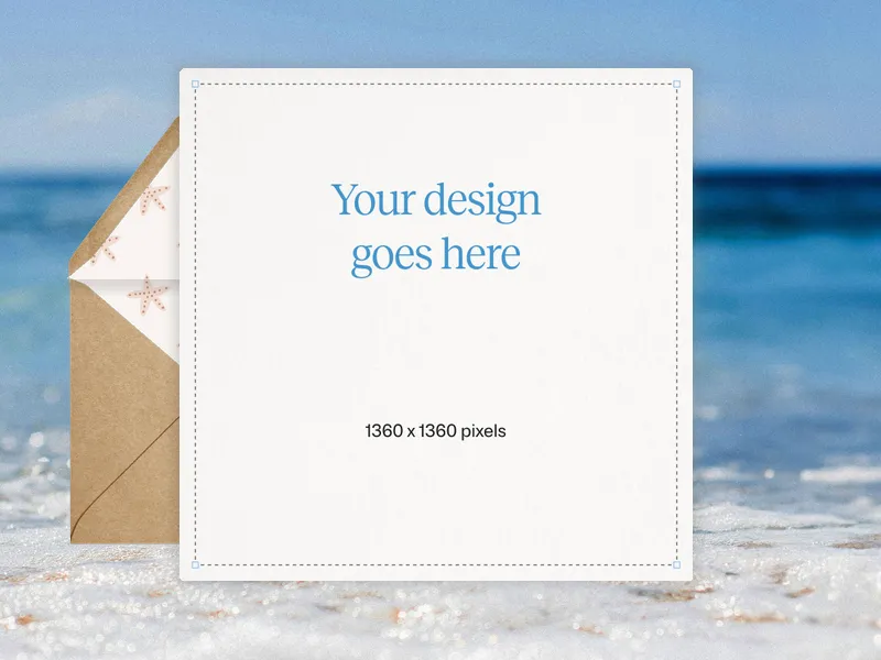 Upload Your Own Design (Ocean Sand) Invitation premium template design
