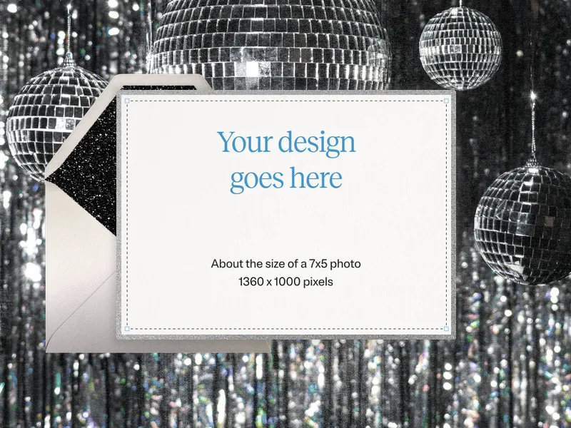 Upload Your Own Design (Mirror Ball) Invitation premium template design