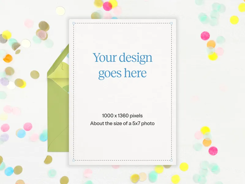 Upload Your Own Design (Joyful Confetti) Invitation premium template design