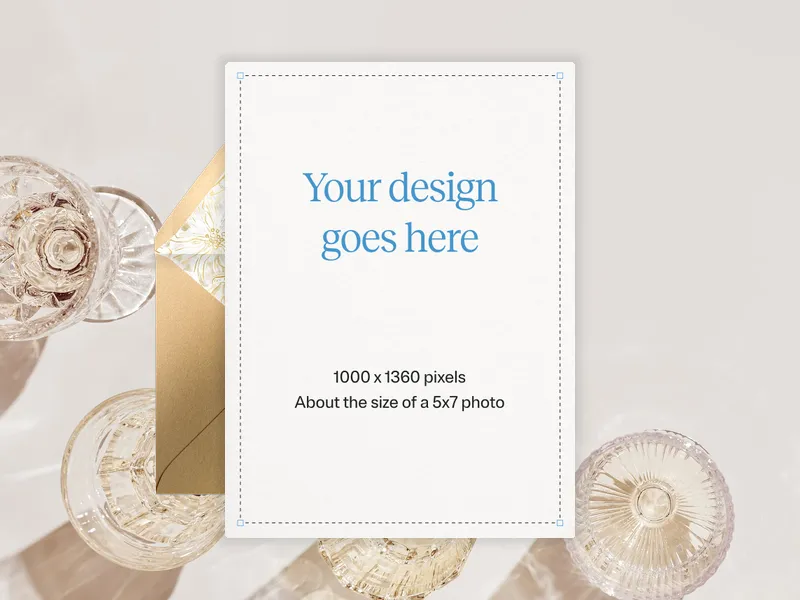 Upload Your Own Design (Gold Champagne) Invitation premium template design