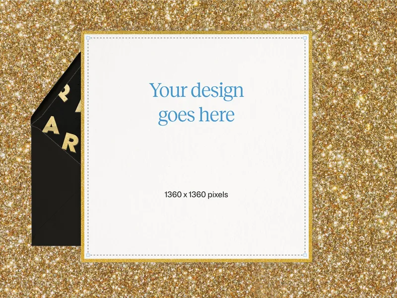 Upload Your Own Design (Gleaming Gold) Invitation premium template design
