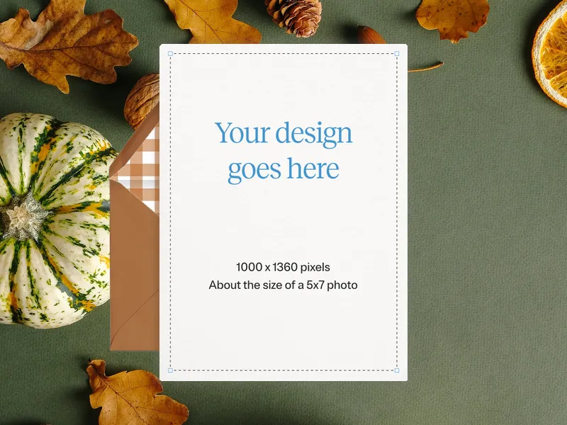 Upload Your Own Design (Fall Leaves) Invitation premium template design