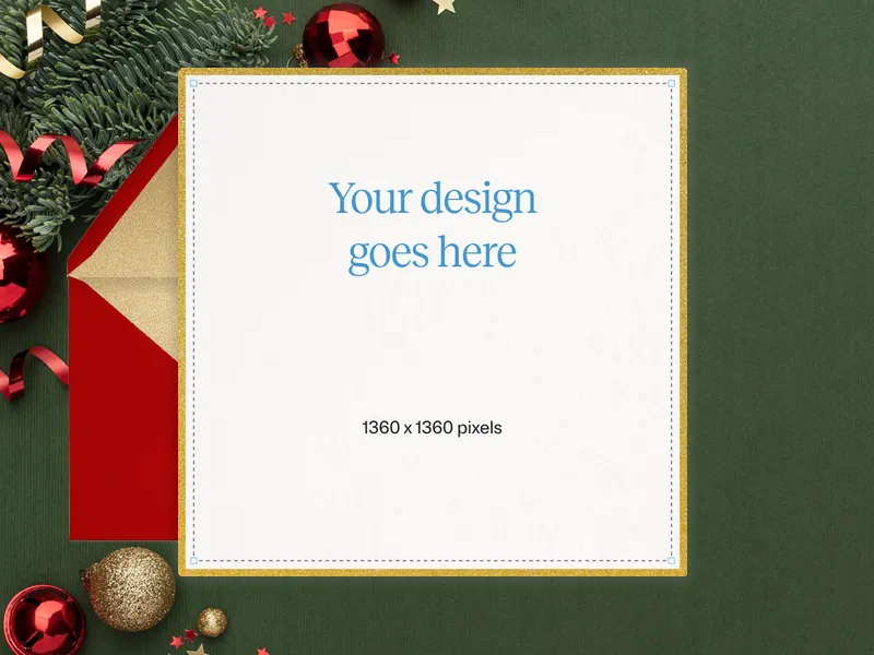 Upload Your Own Design (Festive Ornaments) Invitation premium template design