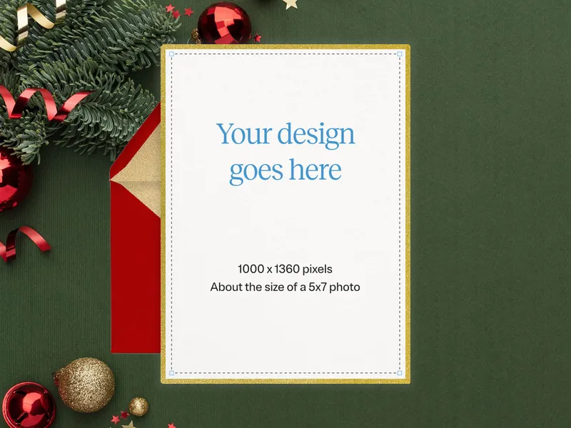 Upload Your Own Design (Festive Ornaments) Invitation premium template design
