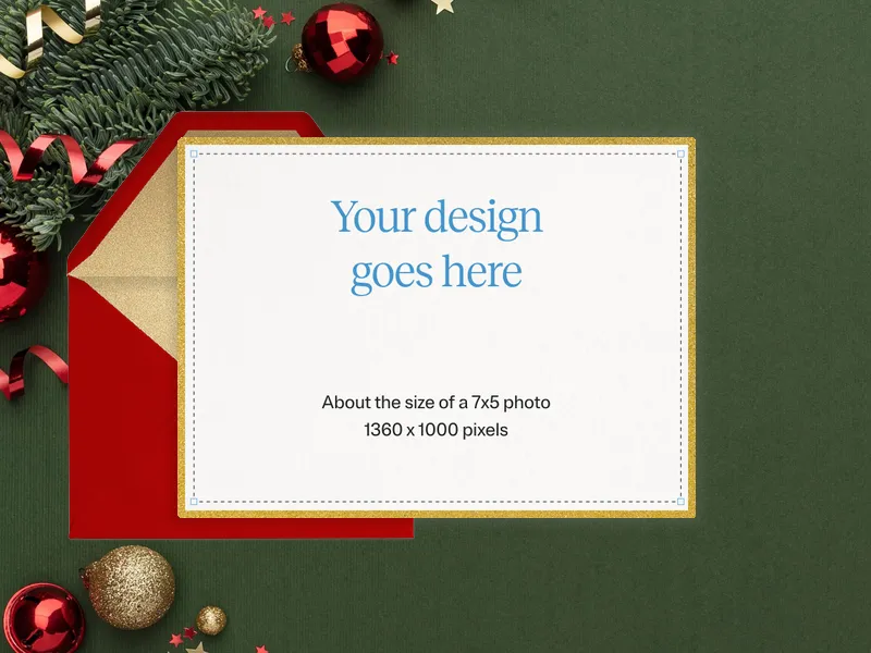 Upload Your Own Design (Festive Ornaments) Invitation premium template design
