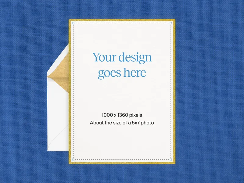 Upload Your Own Design (Blue & Gold) Invitation premium template design