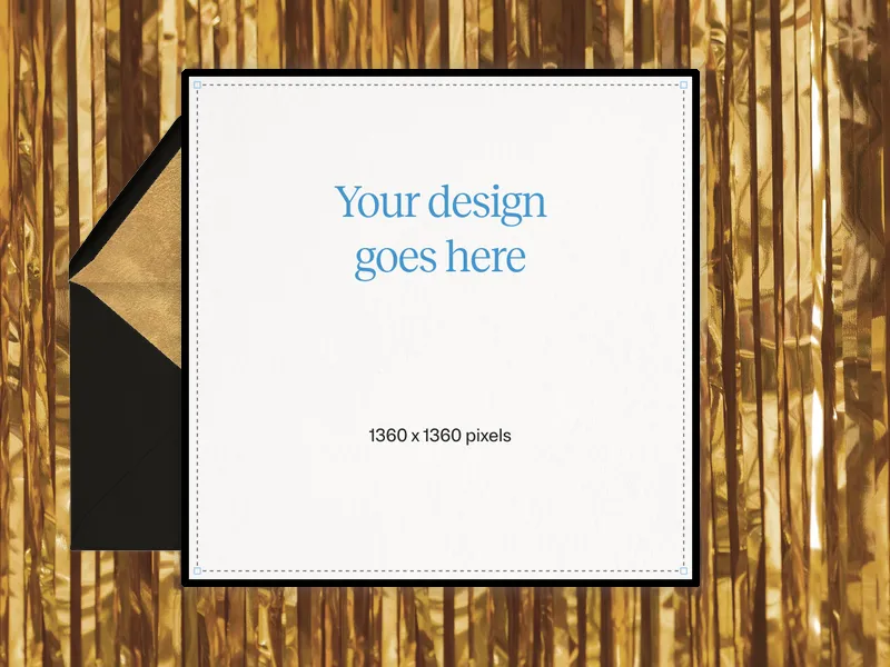 Upload Your Own Design (Tinsel Nights) Invitation premium template design