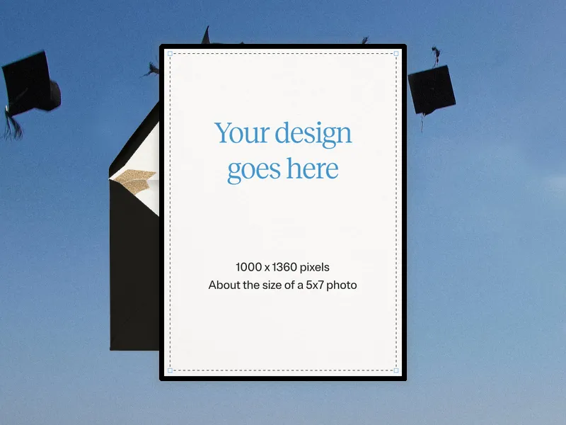 Upload Your Own Design (Grad Cap Toss) Invitation premium template design